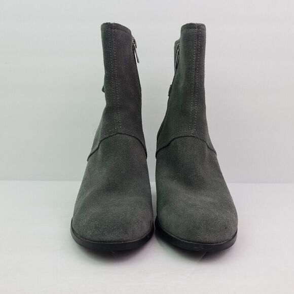 Koolaburra By Ugg Samiah Womens Size 7 Grey Suede Stacked Heel Booties Boots - Picture 5 of 12